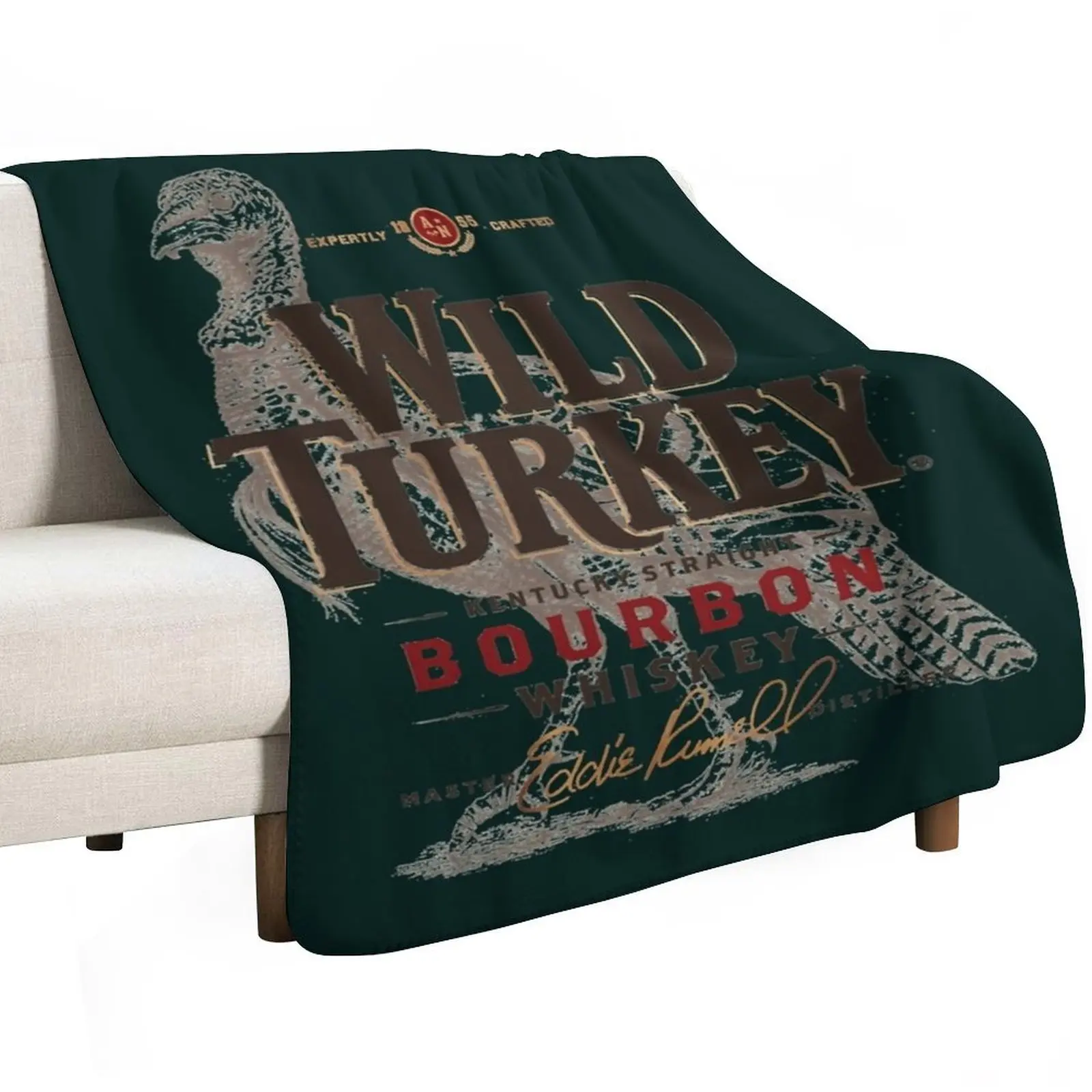 Retro Wild Turkey Premium Throw Blanket Machine Washable Soft Warm Blanket