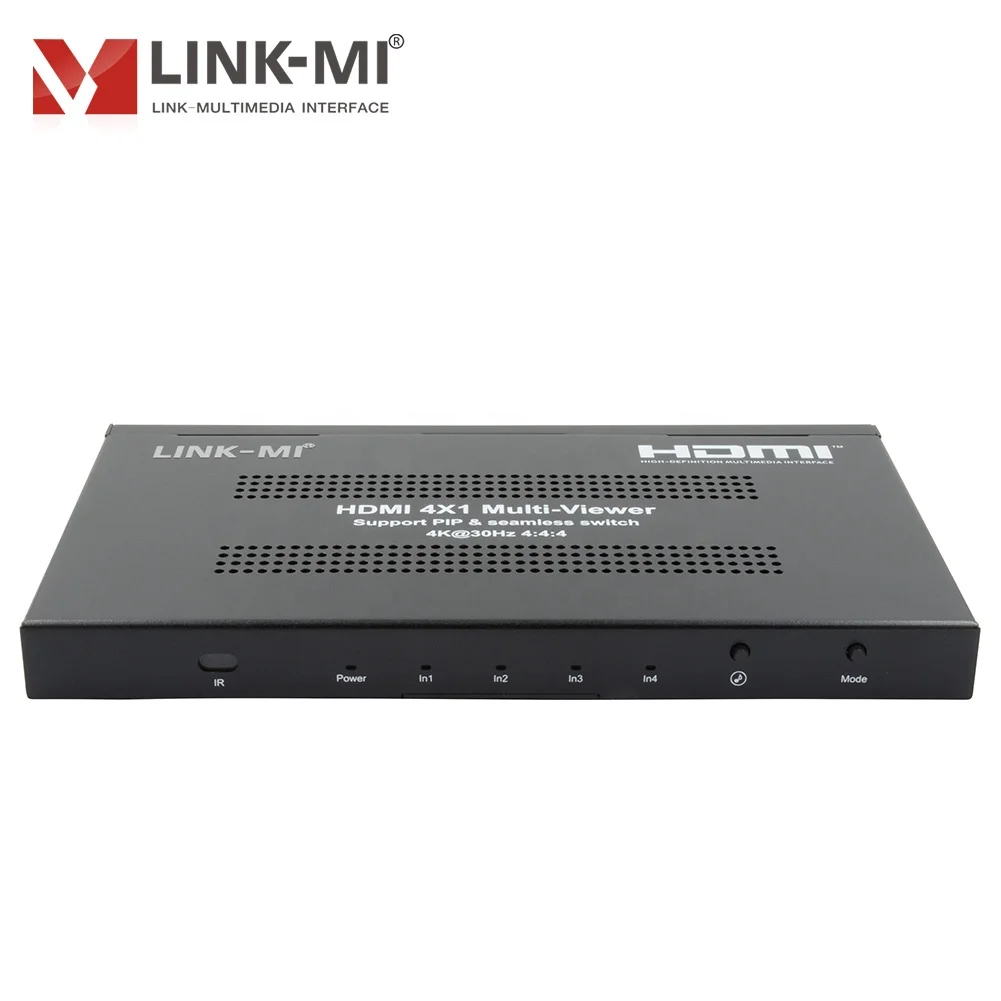 4x4 HDMI Matrix 4K30Hz Seamless Switching Support 4 Screen Division Quad View Splitter with IR Remote Control