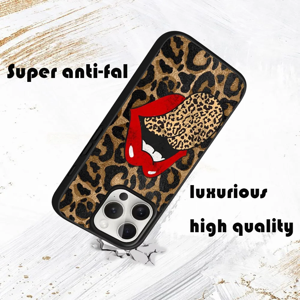 cool leopard pattern Phone Case For iPhone 16 15 14 13 12 11 Pro Max Plus Mini PC Mirror Fashion  phone case