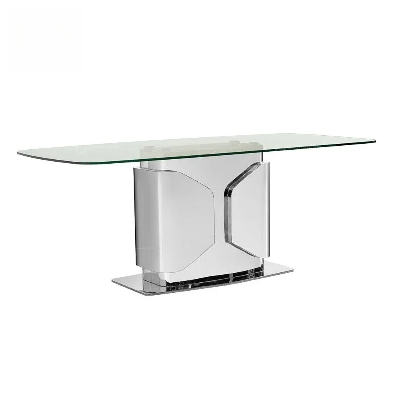 Modern light luxury marble dining table rectangular dining table chair