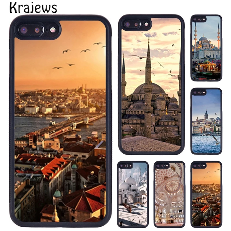 Krajews Turkey Istanbul City Rubber Phone Case For iPhone 16 15 14 XR XS 11 12 mini 13 Pro MAX Plus cover coque