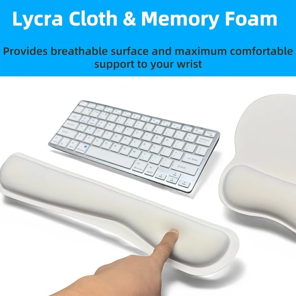 3Pcs PU Leather Keyboard Wrist Rest Set Soft Comfortable Wristband Mouse Mat Ergonomic Hand Rest Keyboard For Office Use