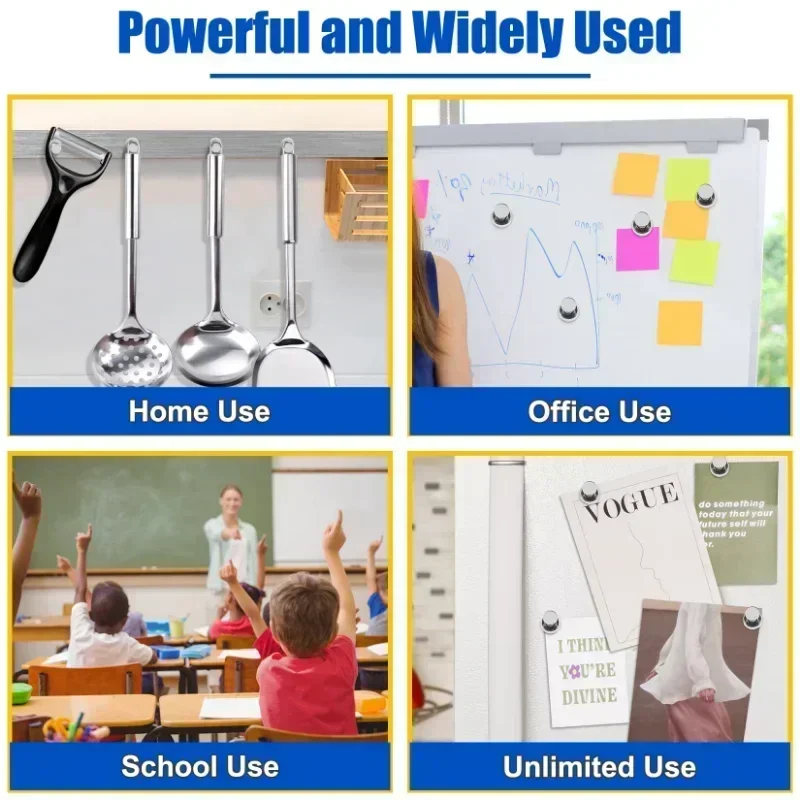 Sliver 1-12 PCS Magnes na kciuk Przyssawka Super silny magnes Odpowiedni do lodówki i lodówki do dekoracji wnętrz