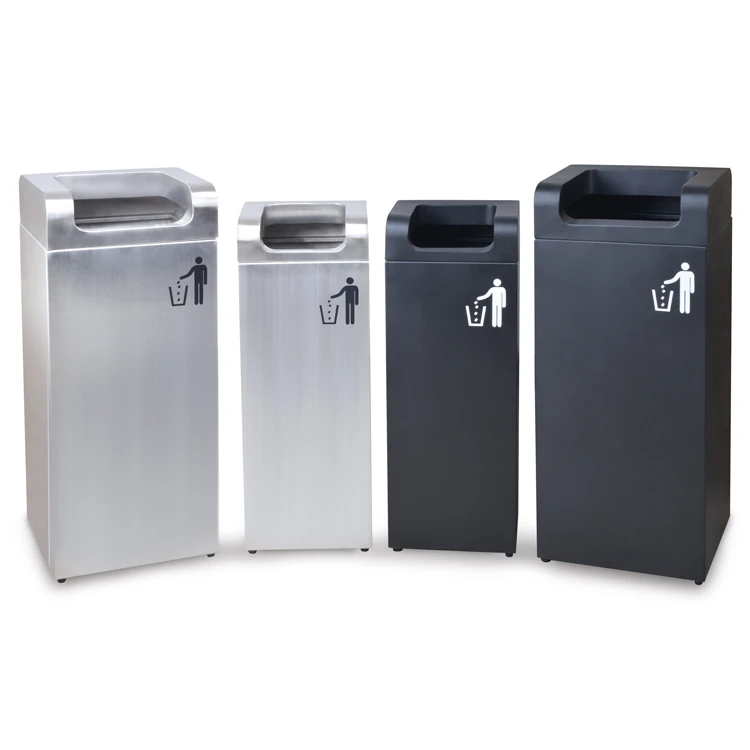 Outdoor Street Metal Trash Cans Outside Garden Large Dustbin Street Park Garbage Container Public Waste Bin