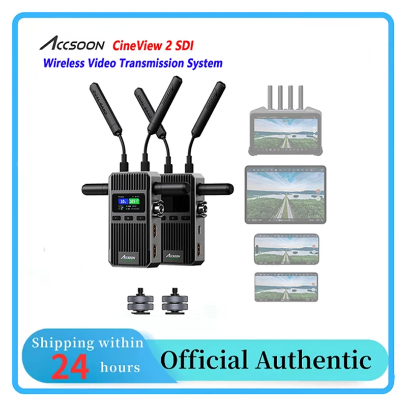 

Беспроводная система передачи видео ACCSOON CineView 2 SDI, 2.4+5 ГГц, 1080p, 60 кадров/с, задержка 0.05 с, дальность до 1500 футов