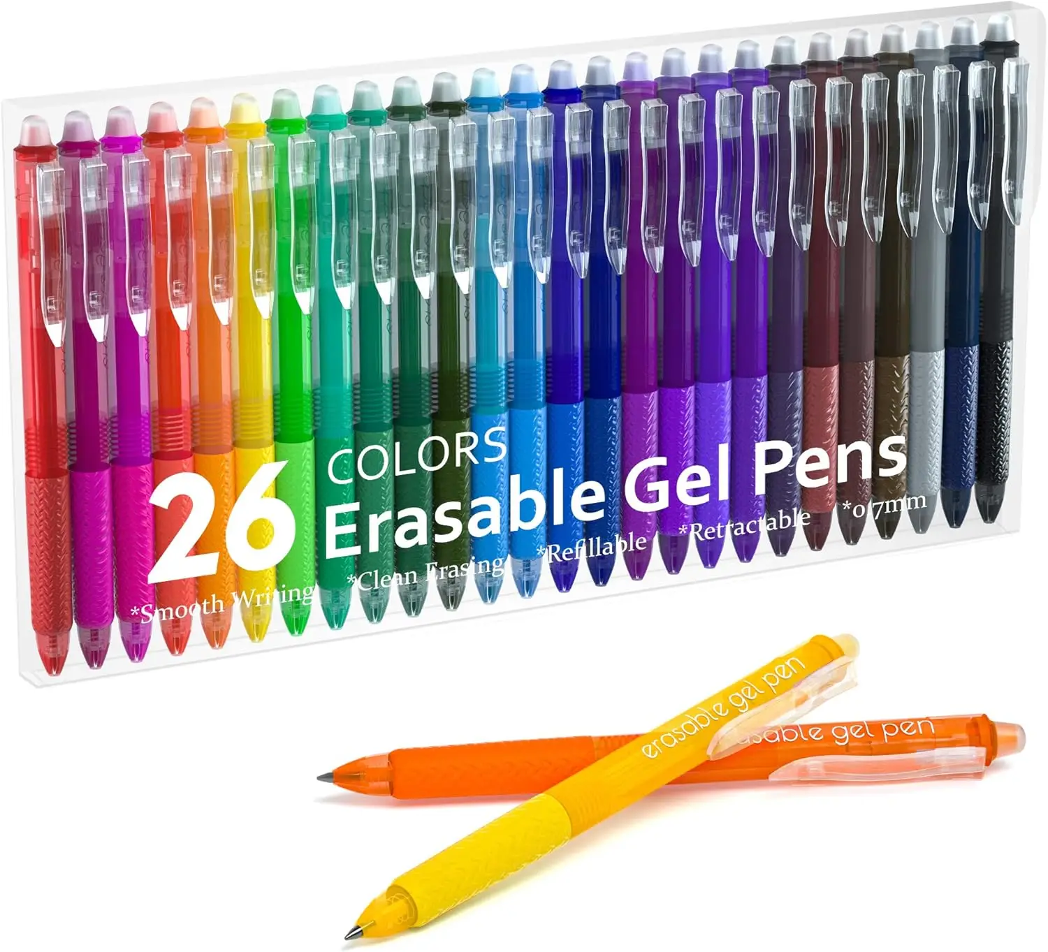 

Erasable Gel Pens, 26 Colors Retractable Clicker Fine Point for Drawing Writing Planner Puzzles