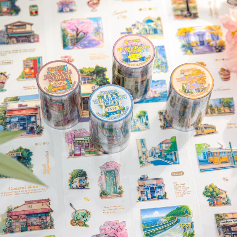 8 パック/ロットシティローミングクロニクルズシリーズかわいい素敵なレトロな装飾 PET テープ