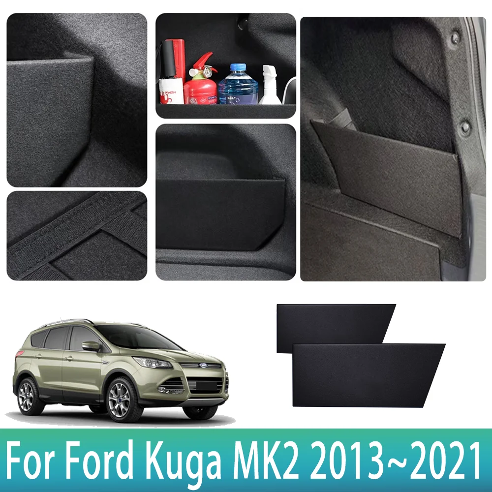 

Боковая перегородка для хранения в багажнике автомобиля для Ford Kuga MK2 2013~2021, многофункциональный органайзер для хранения, аксессуары для интерьера автомобиля