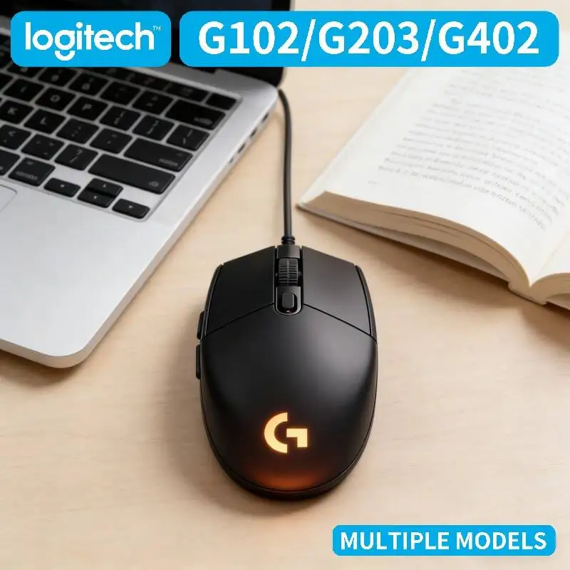 

Игровая мышь Logitech G102 G203 G402 проводная, стильный дизайн, удобная конструкция для длительного использования в играх
