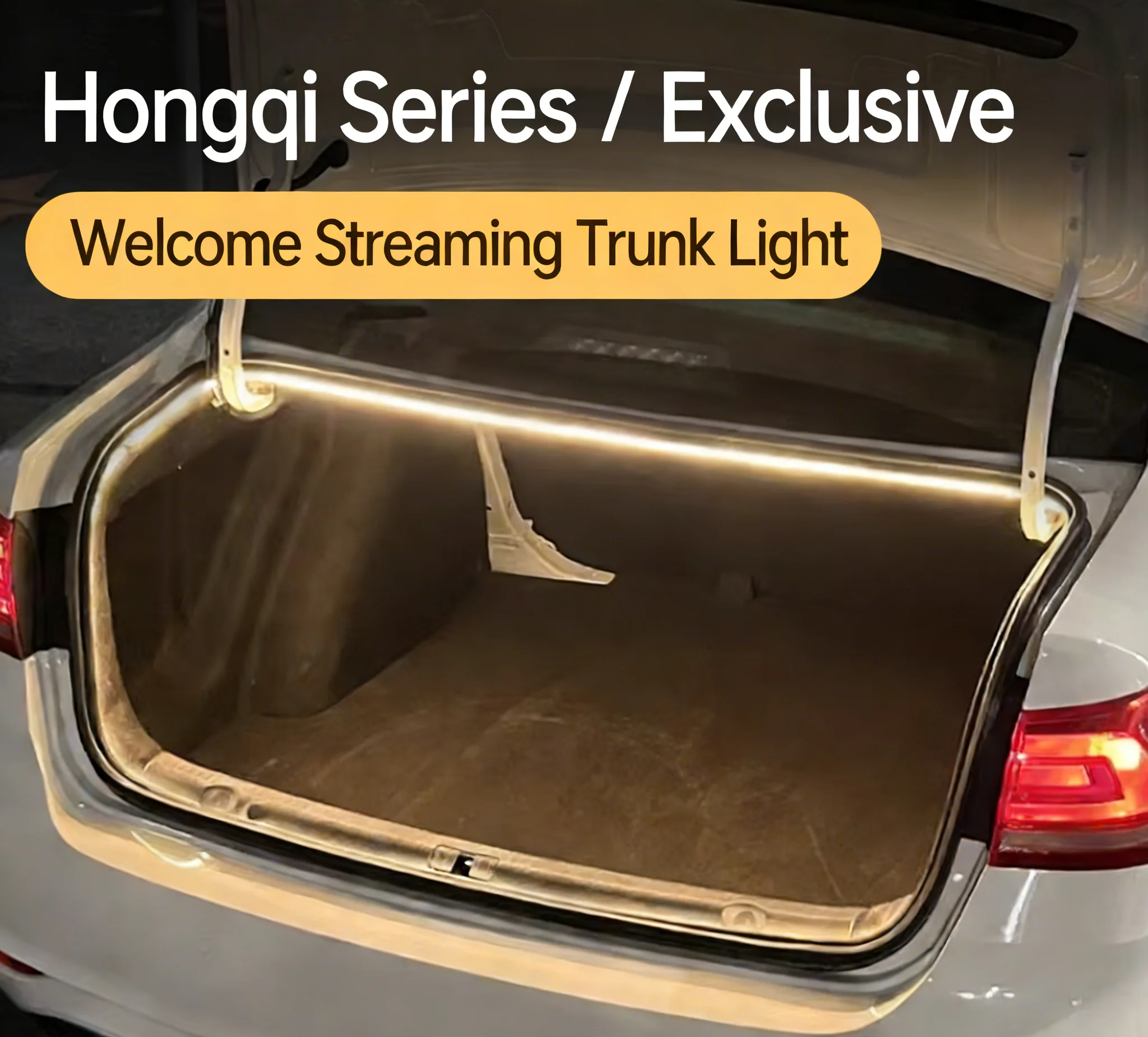 

For Hongqi H5 Rear Trunk LED Light Bar White Warm White Car Trunk Modified Atmosphere Lamp