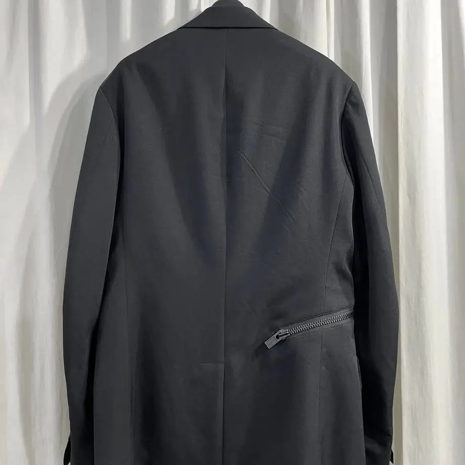 TOP-YAMAMOTO ® Japanese minimalist style black wool business casual loose-fitting coat for men