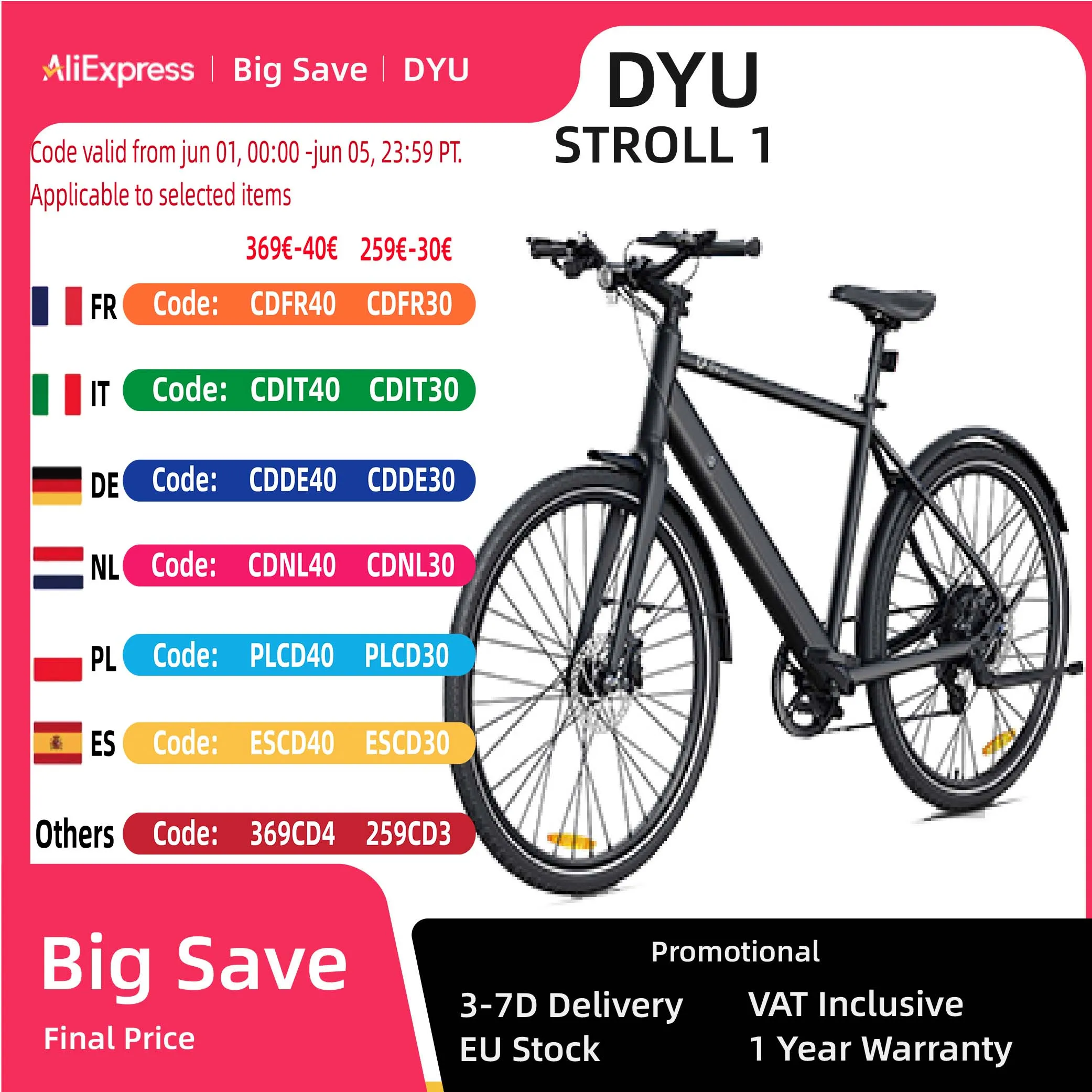 Dyu Spaziergang 1 E-Bike 250W bürstenloser Motor 36 v9ah Lithium batterie Aluminium legierung