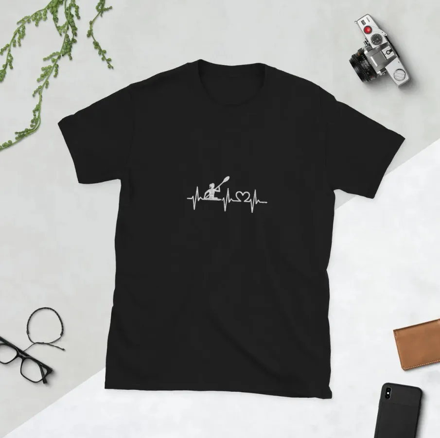 Kayaking Heartbeat TShirt Summer Kayak Lover Unisex Short Sleeve TShirt