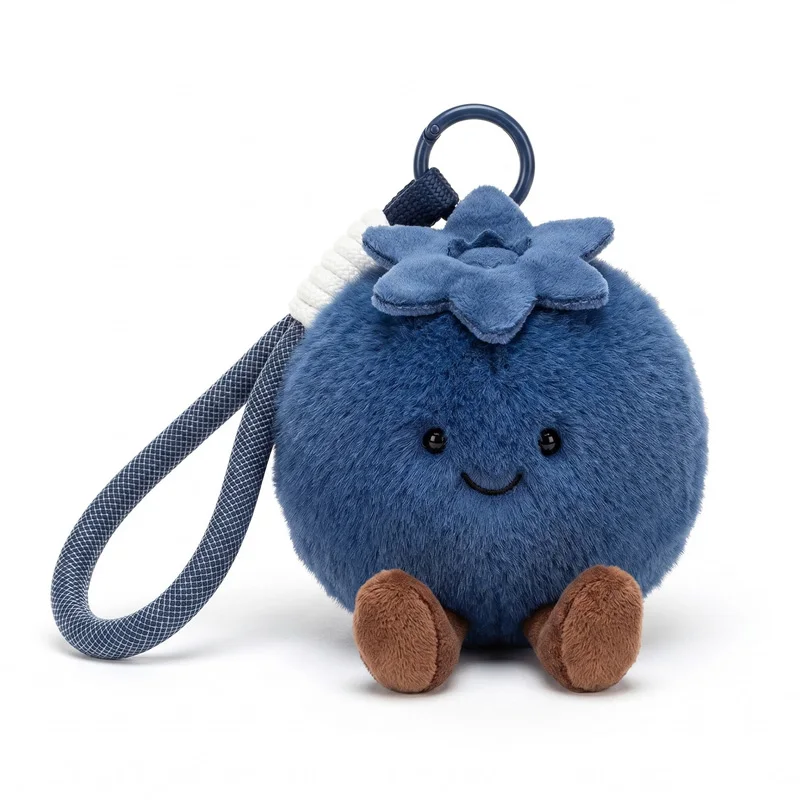 

Fluffy Blueberry Plush Keychain, Soft Stuffed Doll Toy Bag Pendant Phone Charms, Mean 'Block Bad Luck', Home Decor Ornament Gift