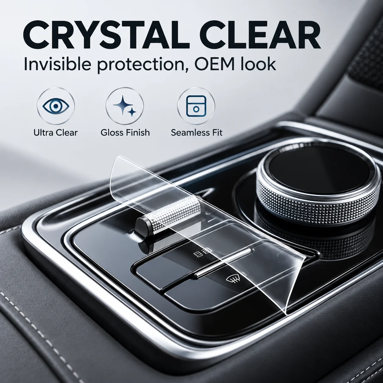 YZ Center Console Protective Film For Volkswagen ID.4 Crozz GTX 2021-2024 TPU Gear Panel and Navigation Screen Anti-Scratch 2
