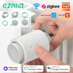 Zigbee-インテリジェントサーモスタットバルブ,tuyaラジエーター,プログラム可能なコントローラー,alexaアクチュエーター,Google音声制御,wifi,tuya