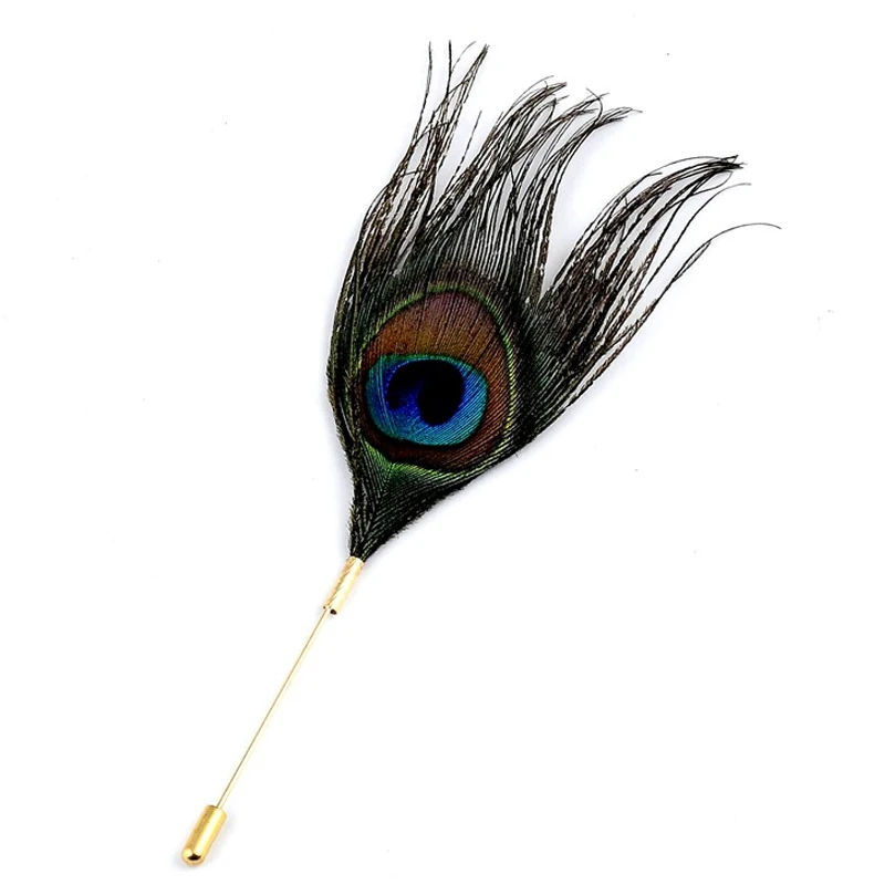 Classic Peacock Feather Brooch Scarf Buckle Lapel Pin Brooch Jewelry Bridge Set Wedding Accessories