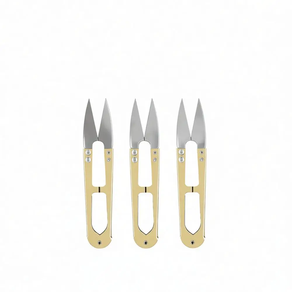 Manual Iron Thread Scissors U Style Spring Loaded Nipper For Sewing Embroidery Quilting Craft Tools Daily Use