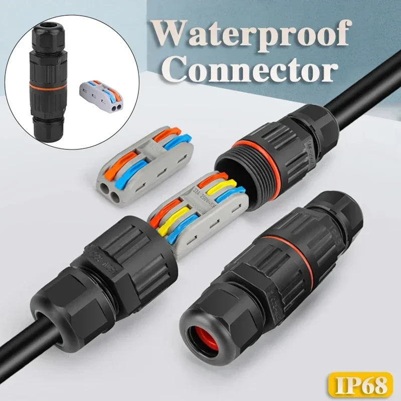 IP68 Waterproof Cable Connector Quick Connection KVSF-15 2 in 2 out 2/3/4/5 Pin Electrical Terminal Adapter Wire Connector