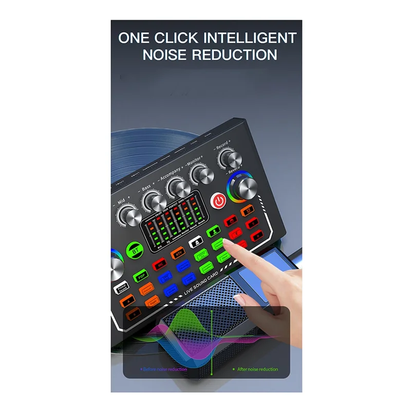 

A99I-F009 Audio Mixer Live Sound Card With DJ Mixer Effects And Studio Equipment Voice Changer Podcast Production