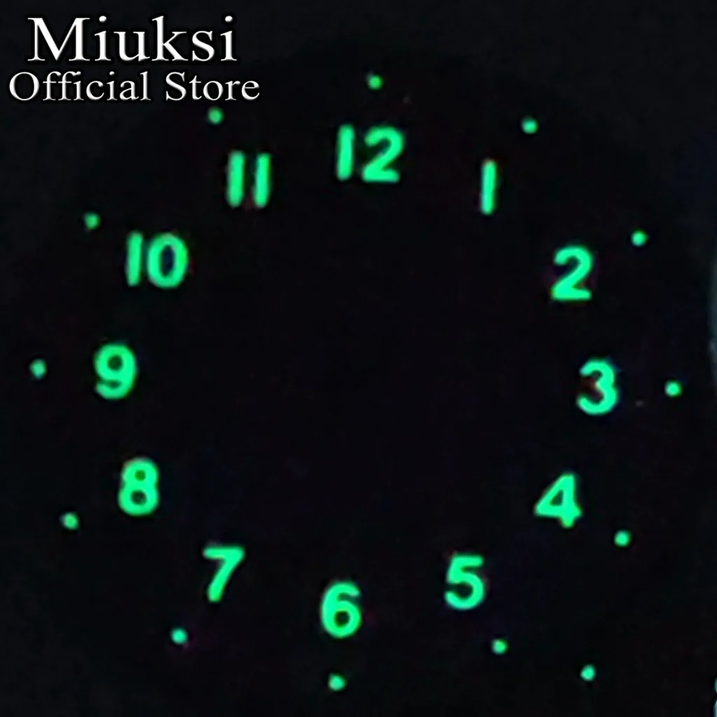 Miuksi 29mm black blue green silver watch dial luminous fit NH35 NH36 Miyota8215 DG2813 3804 movement