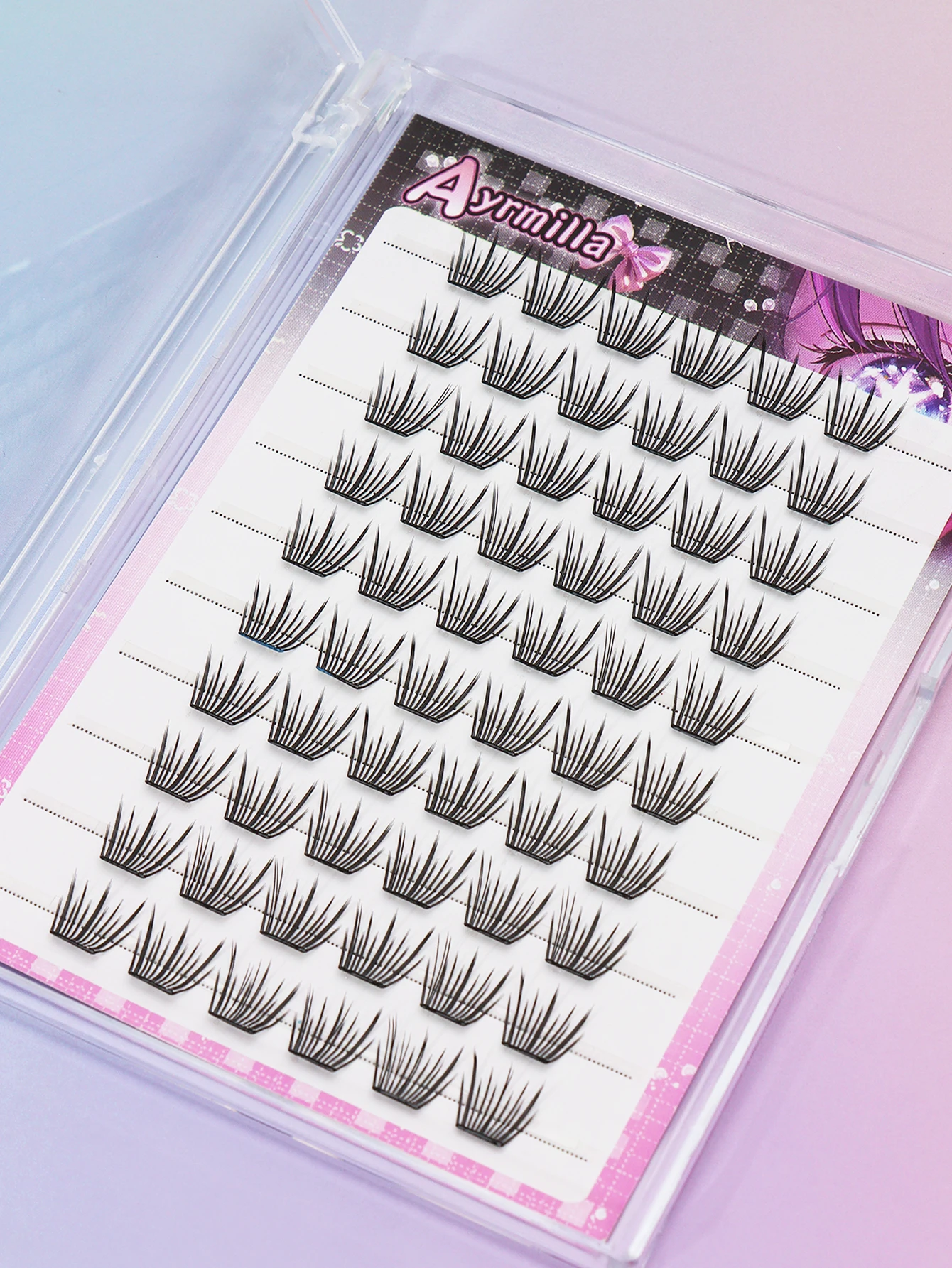 10 rows of natural female group love bean, fox eye, cat eye, no need for glue, convenient and reusable false eyelashes