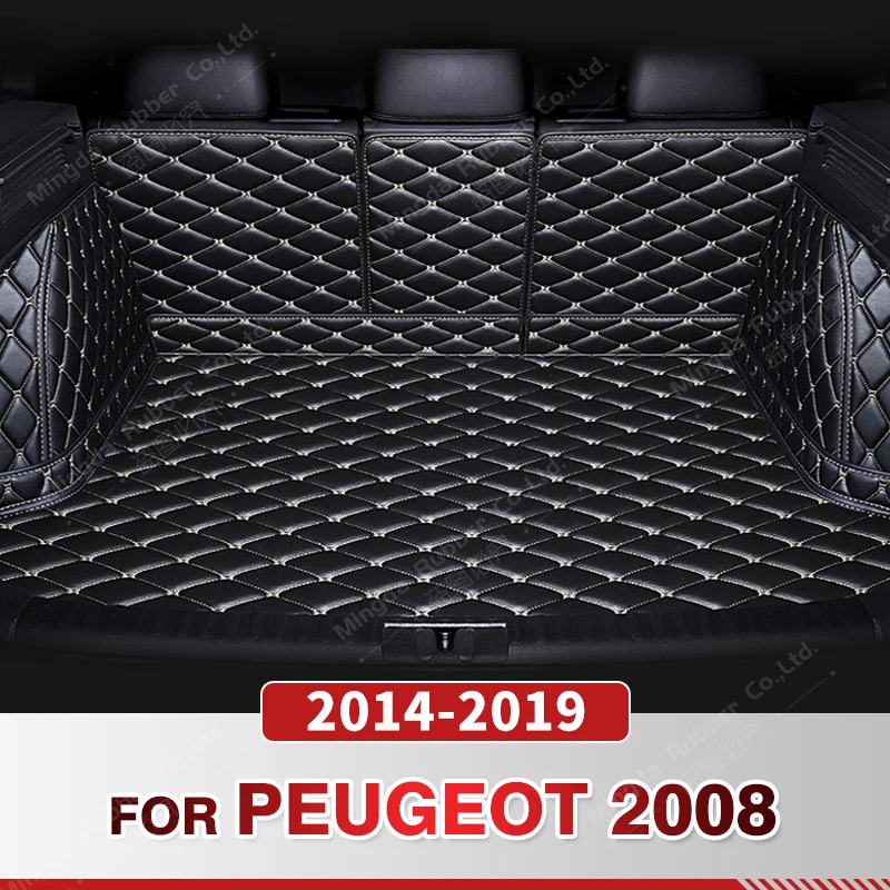 

Auto Full Coverage Trunk Mat For PEUGEOT 2008 2014-2019 18 17 16 15Car Boot Cover Pad Cargo Liner Interior Protector Accessories