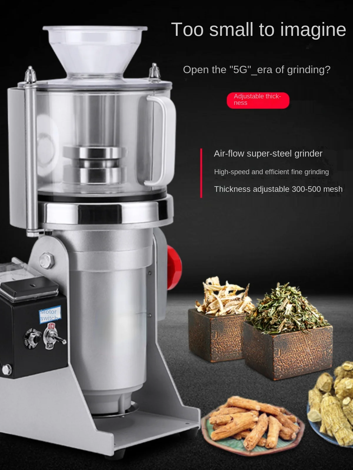 

Chinese Herbal Medicine Dry Grinding Powder Machine Stainless Steel Household Ultra-Fine Wall Breaking Flour Mill Commercial Use