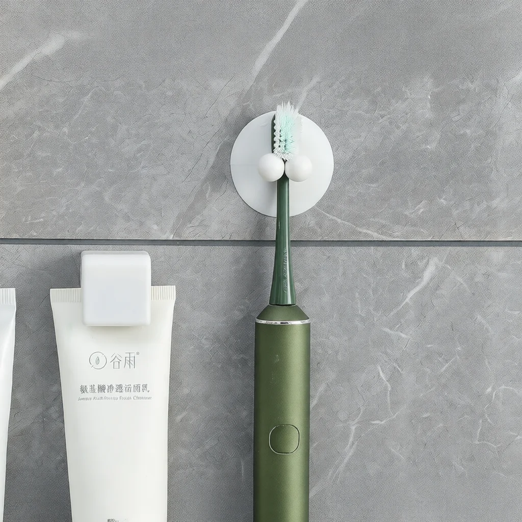 Bathroom Storage Rack Suction Cup Toothbrush Holder Organizer Wall Mounted Toothpaste Shelf For Daily Skincare Accessories - view 4