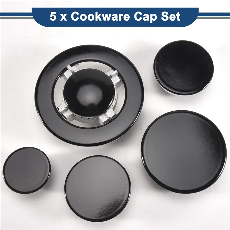 ABBK-غطاء موقد الغاز الموقد، مجموعة أغطية الموقد موقد الغاز 5 PS، قبعات الموقد لأغطية علوية لموقد SABAF بديلة لمواقد SABAF