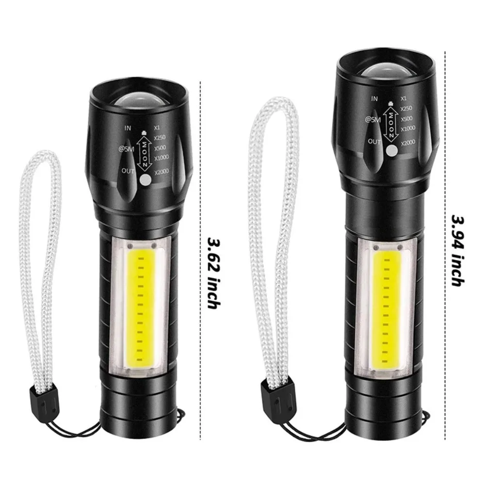 Aluminum Alloy Mini Super Bright Flashlight - Rechargeable, Portable, Zoomable LED Searchlight for Home & Emergency Use