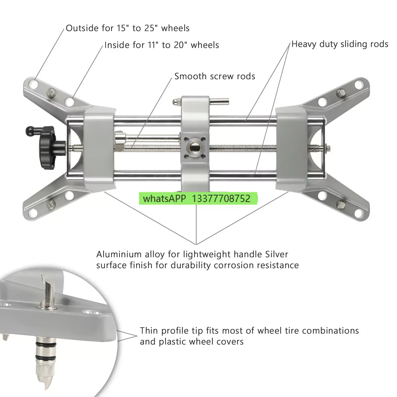 Imagem -02 - Máquina de Alinhamento de Roda Braçadeira de Carro se Adapta 1125 Jantes 16 mm Centro Buraco Camber Caster Calibre Roda de Alinhamento Rack 3d