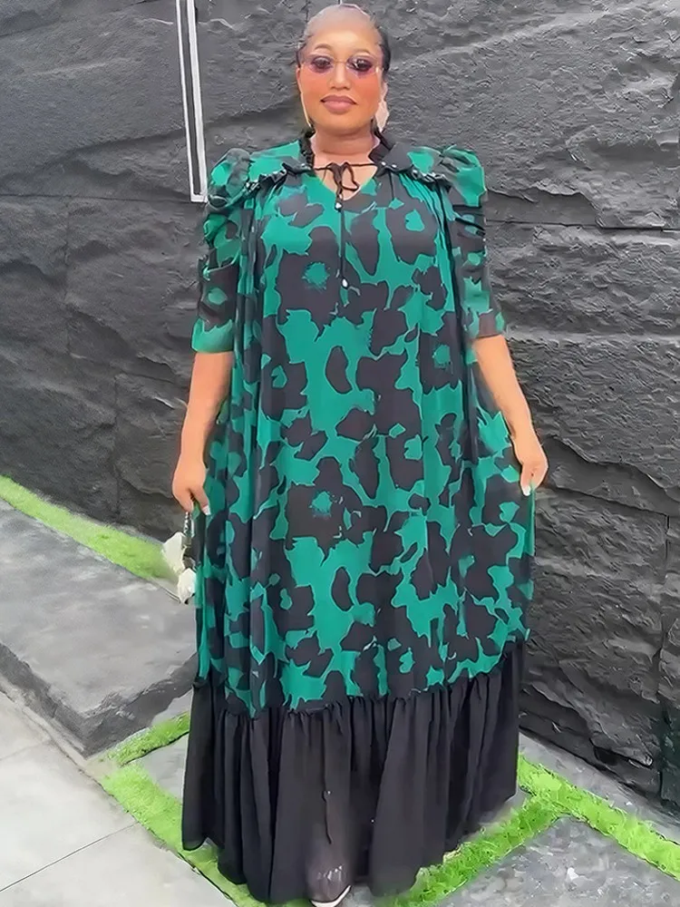 

Plus Size Elegant African Dresses For Women Muslim Fashion Boubou Dashiki Ankara Outfit Evening Gown Abayas Kaftan Scarf Robe