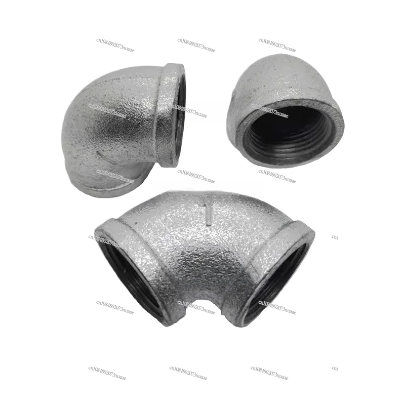 Multi-size Options: Galvanized 90-degree Internal Cast Iron Elbow