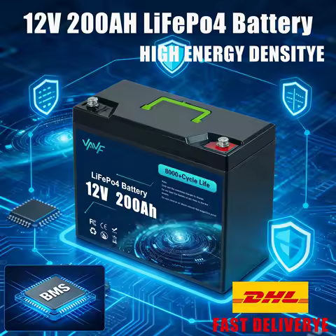 12V 200Ah LiFePO4 Battery with BMS 8000+🌻Cycles,for,Off-Road🌧️Adventures &amp; Off-Grid Homes,Solar Energy Storage,RV Travel,Boats