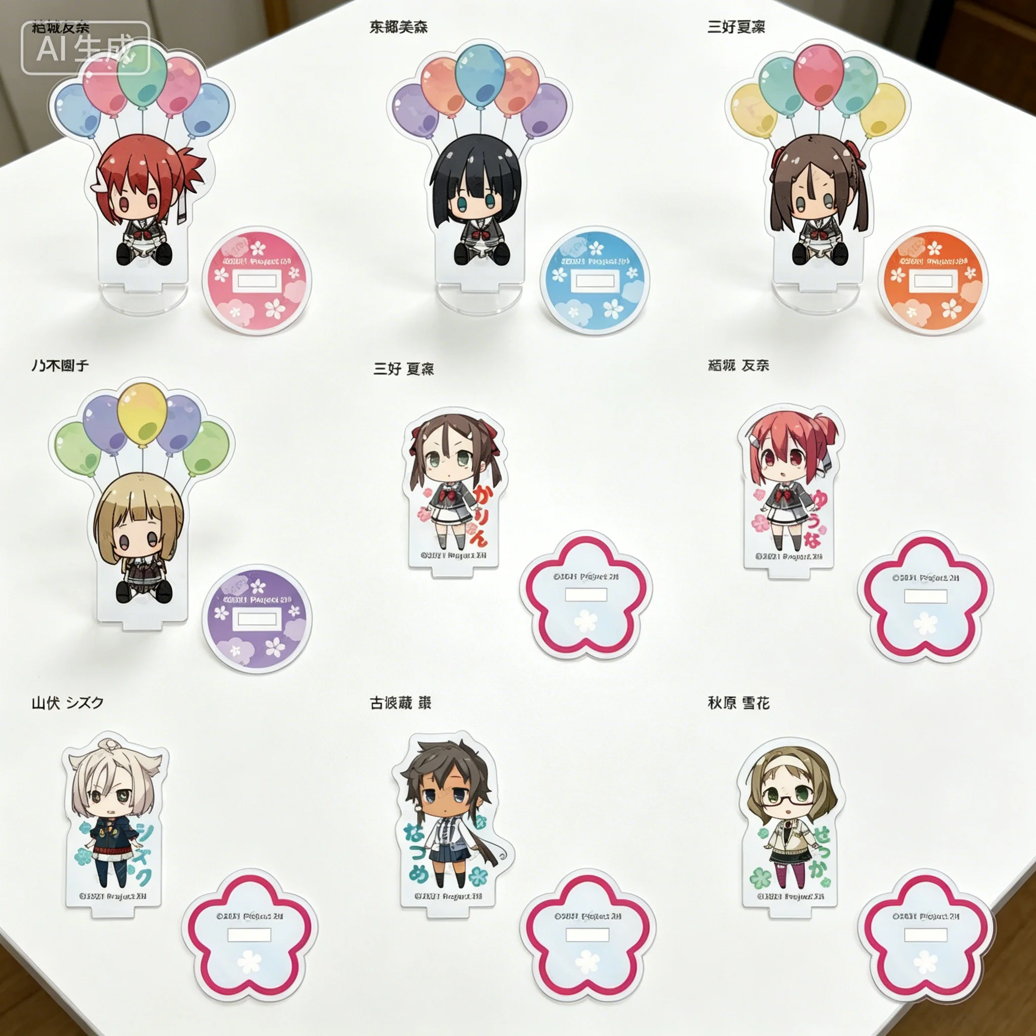 Anime Yuki Yuna Is a Hero: The Great Mankai Chapter Q-style Acrylic Stand Model Plate Keychains desk decorations
