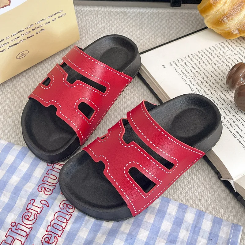 2026 New Chinese Style Kids Slippers Summer Thick Sole Casual Slides Boys Girls Indoor Outdoor Fashion Shoes - view 6