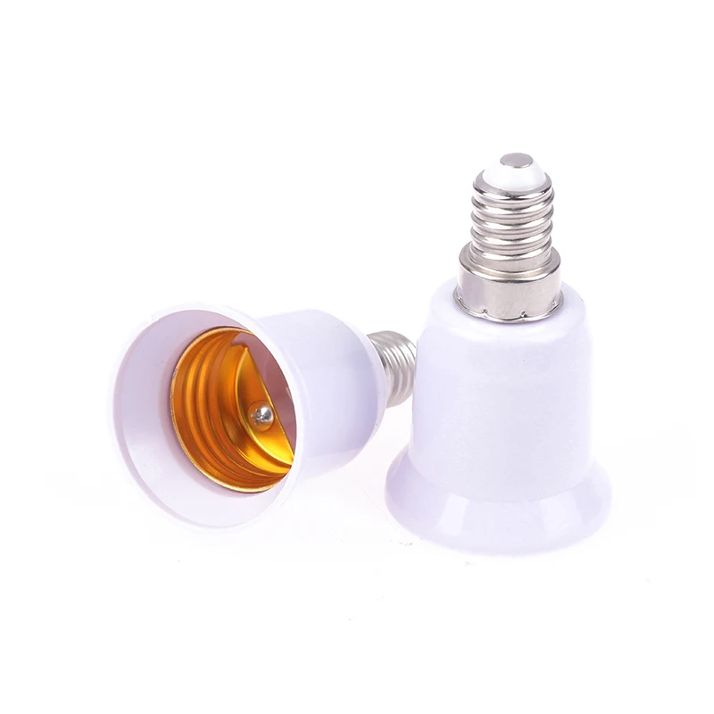 2PCS White E14 To E27 E14-D27 Adapter Conversion Socket Fireproof Plastic Converter Socket Bulb Adapter Lamp Holder Adapter
