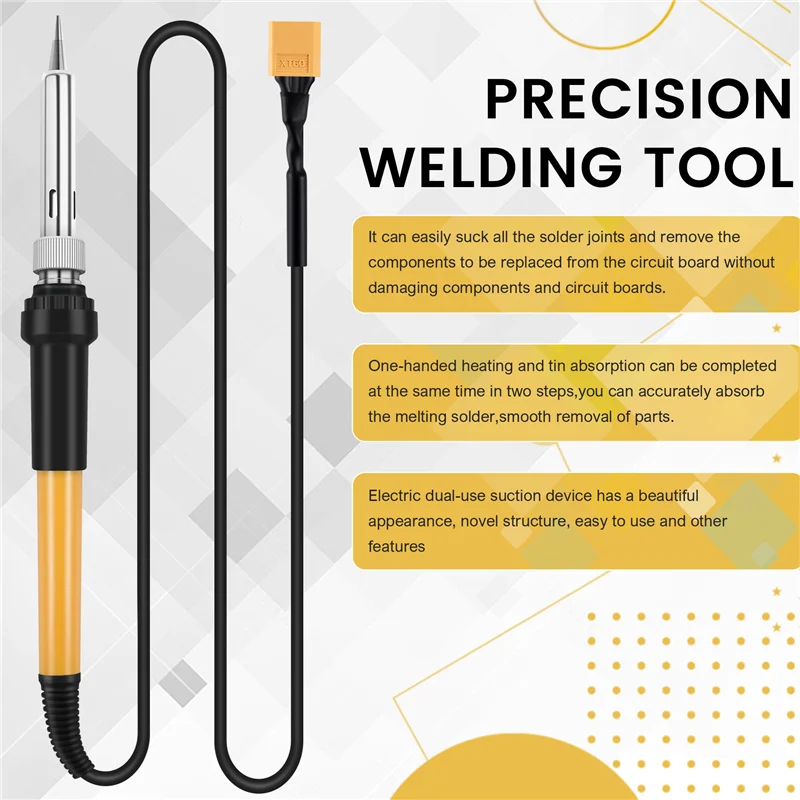 

A20F-Portable Soldering Iron - Xt60 Connector - Use With 3S 12V Lipo Battery - Perfect For Drones Rc Equipment, Electronics Repa