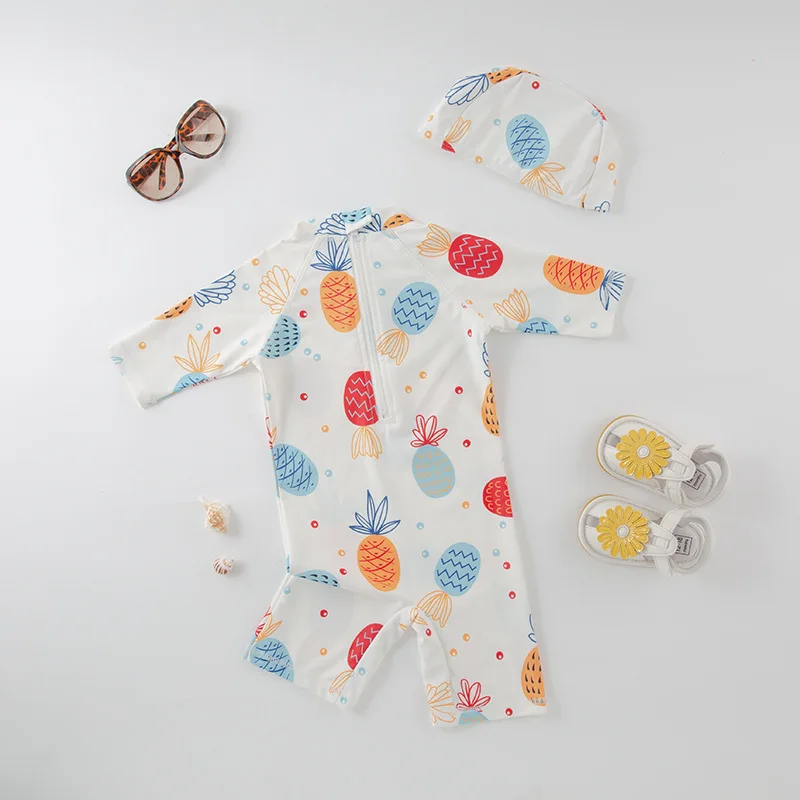 Boy girl Baby one-pieces fruit Surfing Wear Swimming Suit Infant Toddler Swimwear Kids Sunscreen Beach Bathing Suit