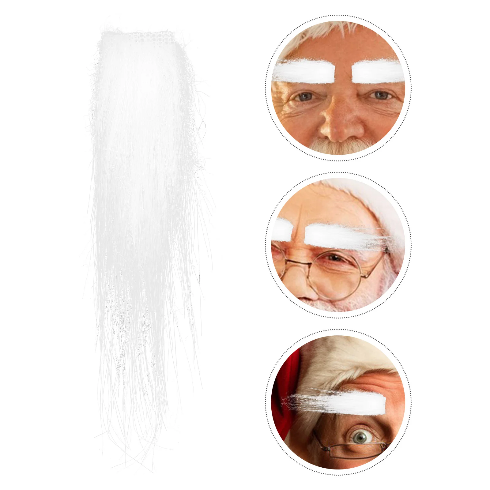 2 Pcs Christmas Garland Santa Eyebrows Costumes Fake Cosplay Dress up Props Hair White Claus Man