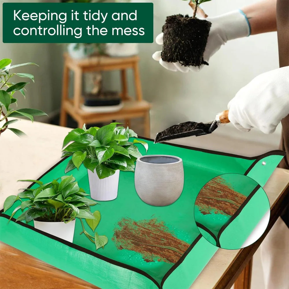 1Pc Flower Pots Planting Mat Waterproof Transplanting Mats Foldable PE Plant Repotting Mat Gardening Planting Mat 50-100cm