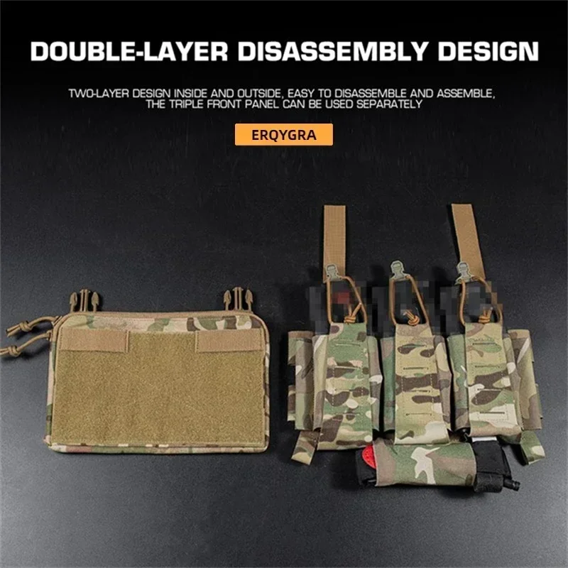 ERQYGRA Tactical Pouch 5.56mm Elastic Triple Magazine Airsoft Mag Hunting Equipment Molle System Shooting Paintball Accessories