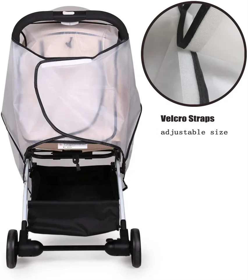 Universal Rain Cover สําหรับรถเข็นเด็กรถเข็นเด็ก Buggy Pram, Baby Travel Weather Shield