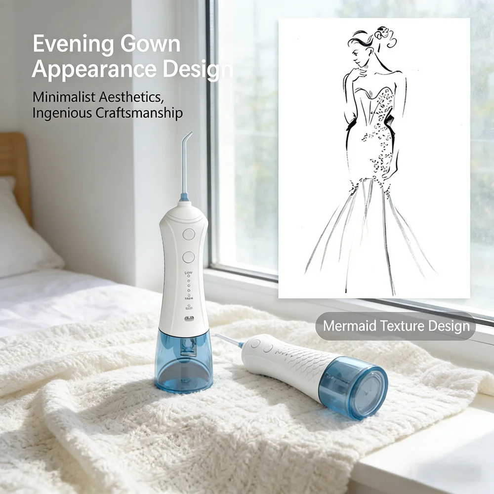 

IPX7 Waterproof Portable Water Flosser 300ML, 5 Modes 5 Nozzles, Professional Home Travel Oral Care Tool