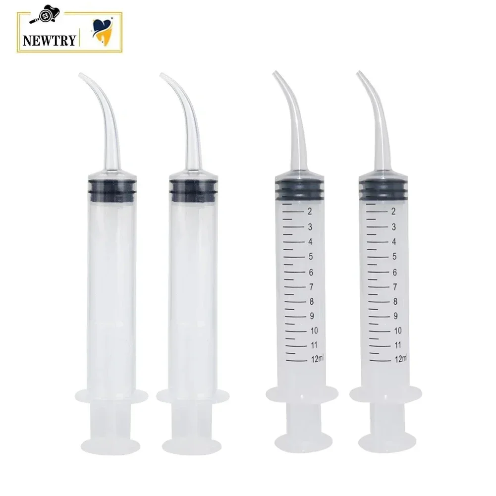 

20/30Pcs Disposable Dental Elbow Syringe 12ml Scale Oral Endo Irrigation Root Canel Teeth Flushing Injection Needleless Syringe