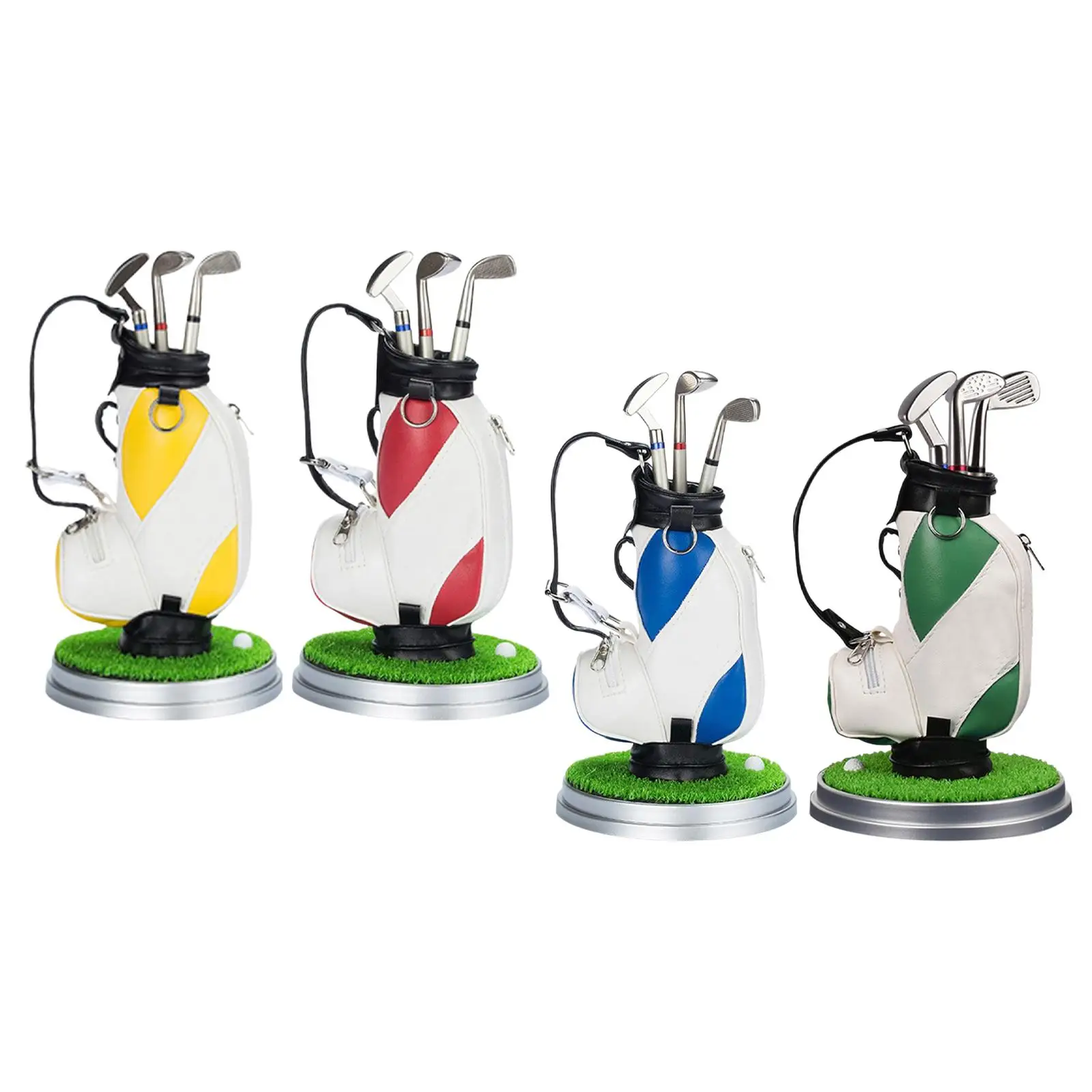 Golf Pen Holder Desk Decoration Pens Set with 3 Pens Mini Clubs Decorative Mini Pencil Cup Great Gift for Desktop Office Golfer