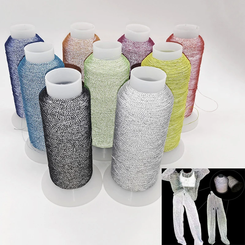 1500 meters Reflective embroidery thread Soft  Reflective sticky thread Knitted reflective sewing computer embroidery thread