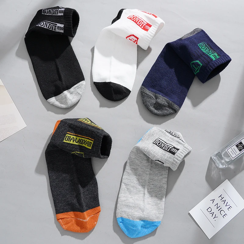 5 أزواج من الجوارب الرجالية ذات الأنبوب المتوسط للارتداء اليومي، جوارب رياضية مريحة ماصة للعرق #4