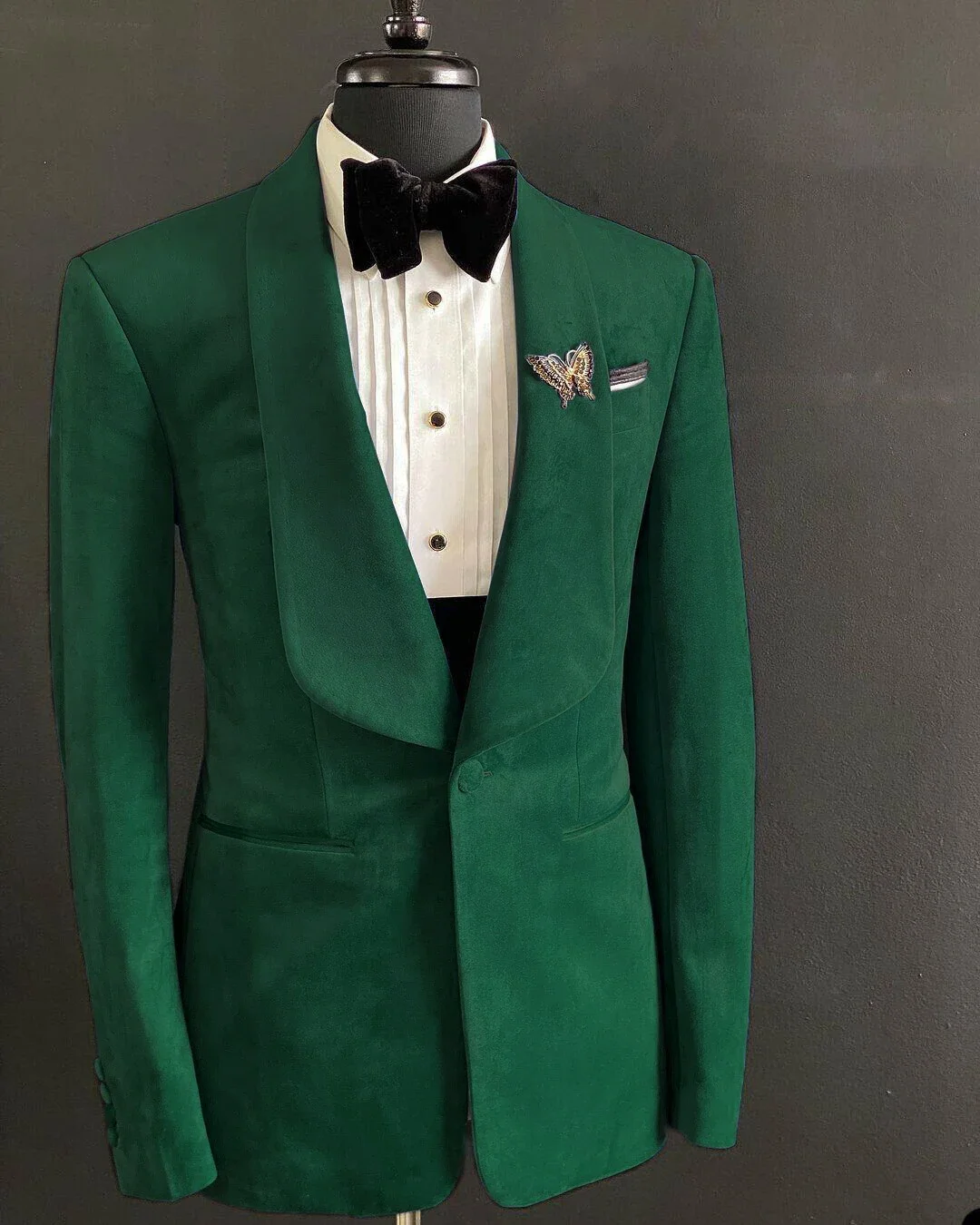 

Velvet Suits For Men One Button Fashion Jacket Groom Wedding Tuxedo Blazer Pants 2Pcs Set Formal Casual Male Outfits Customized